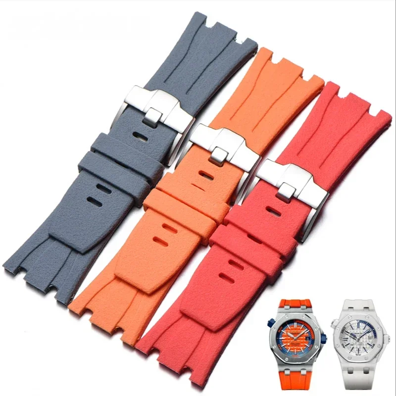 Sport Rubber Watch Strap for AP Audemars&Piguet 15703 15710 26067 26470 26178 Royal Oak Offshore 28mm Silicone Watch Accessories