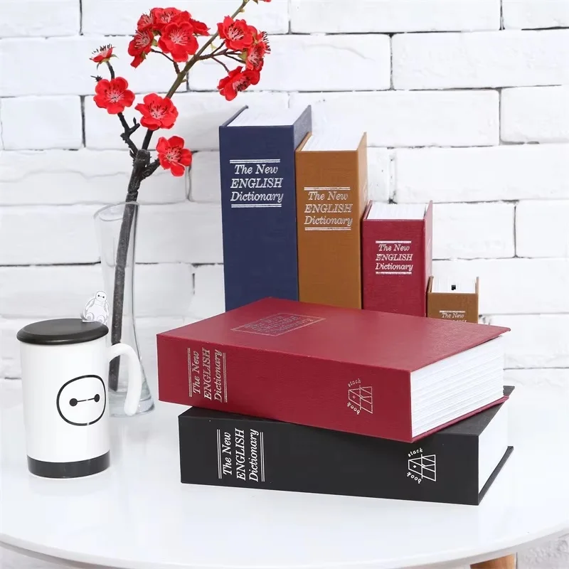 Hidden Size S Key Steel Strongbox Security Lock English Dictionary Book Safe Box For Home Office Travel Phone Money Safes Box