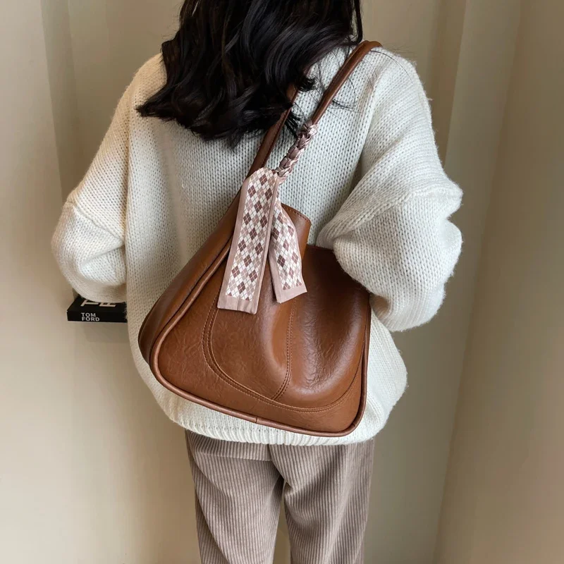PU Zipper Tote Bags Ladies Bags on Sale 2024 High Quality Autumn Solid Wallet New Fashion High Capacity Casual Handbag