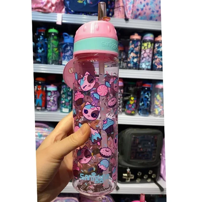 Nieuwe Smiggle Basisschool Student Draagbare Rietje Beker Grote Capaciteit Waterfles Kinderen Outdoor Mondbeker Schattige Cartoon Beker