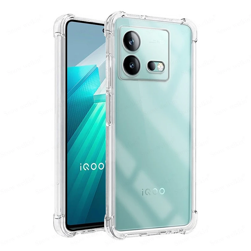 For Vivo iQOO Neo 8 Pro Airbags Buffer Full Protection Case For Vivo iQOO Neo 8 Pro Clear Soft TPU Shockproof Back Case Cover