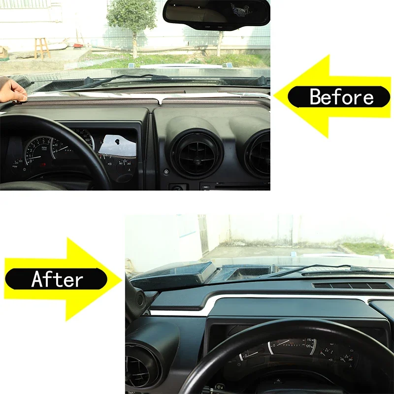 For 2003-2007 Hummer H2 stainless steel silver car instrument panel groove decoration patch car interior protection accessories