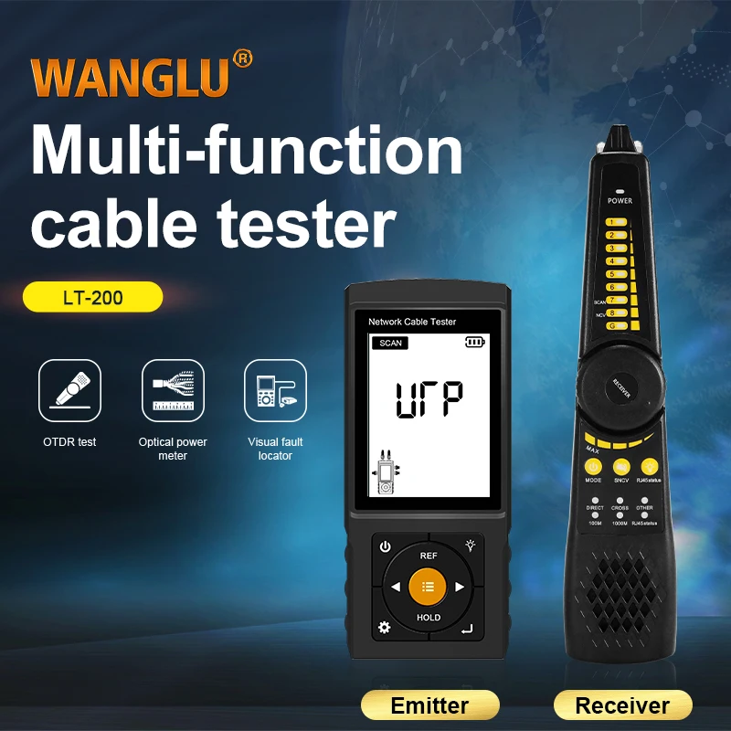 

WANGLU Network Cable Tester RJ45 RJ11 Cable Tracker Cable Detector Continuity Tester Network Tools Network Line Finder LT-200