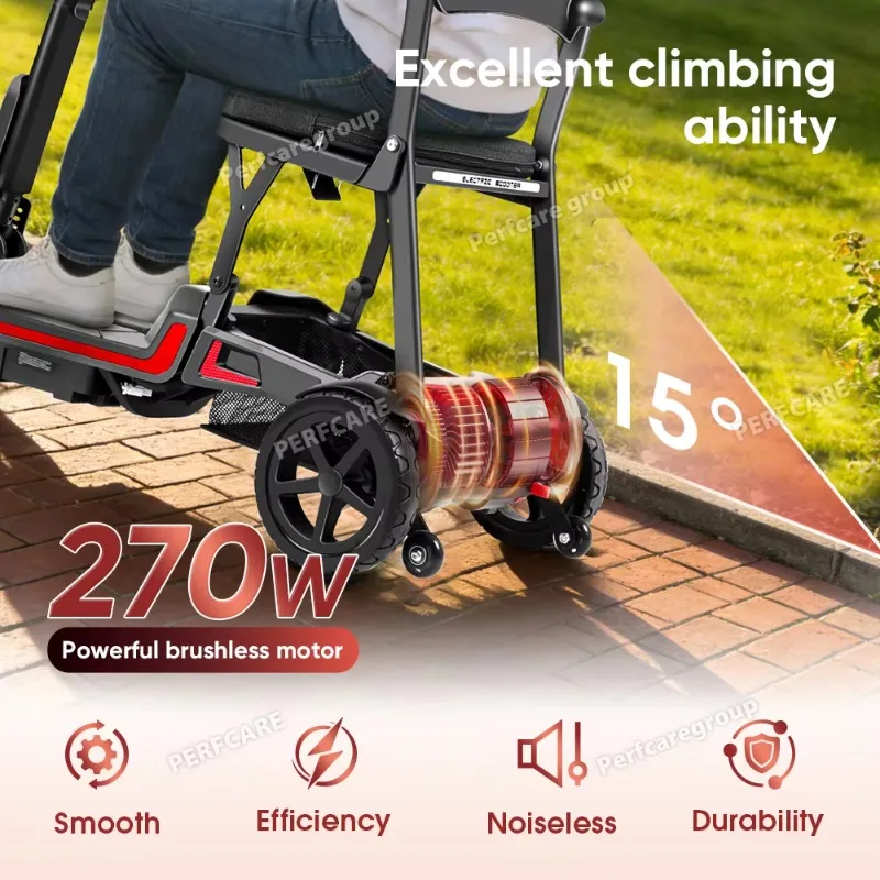 Ultra Light 14Kg LED Display Aluminum Mobility Scooter Space-Saving Fold Easy Lift Elderly Portable Foldable 3 Wheel Scooter
