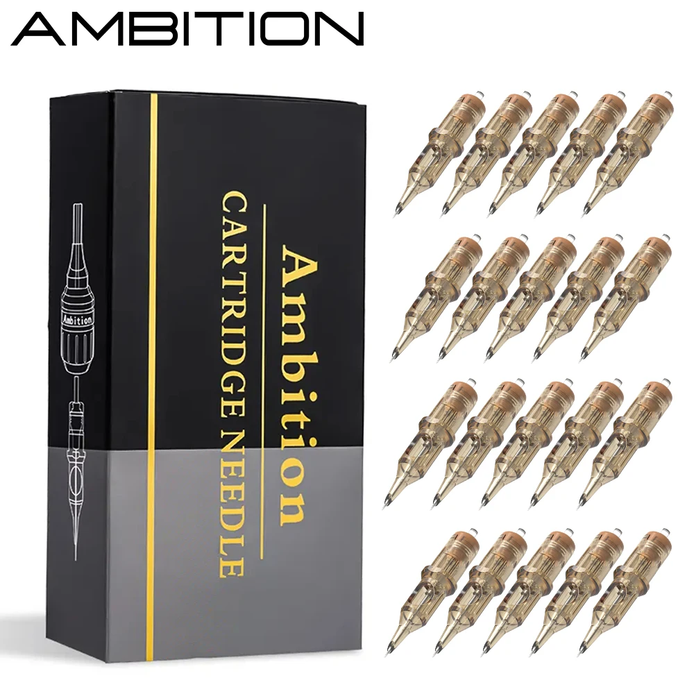 Ambition Premium RL/RM/RS 20pcs Tattoo Cartridge Round Liner Shader Curved Magnum Tattoo Needle 1RL 3RL 5RL 7RL 9RL 7rm 9rm 13rm