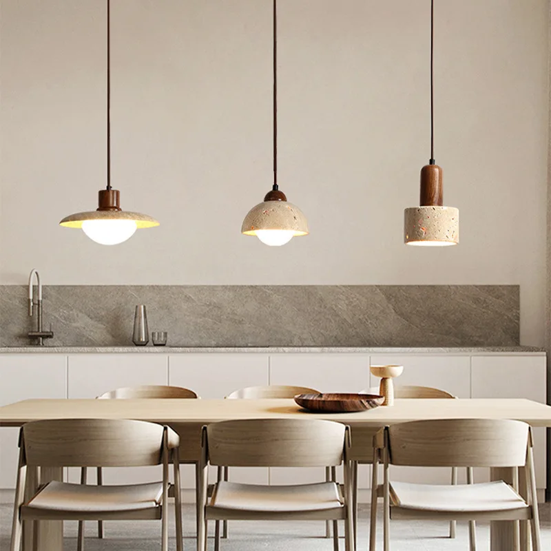 

Netural Stone Pendant Lamp Small Marble Hanging Chandelier Light Fixture for Bedroom Dining Room Home Decor