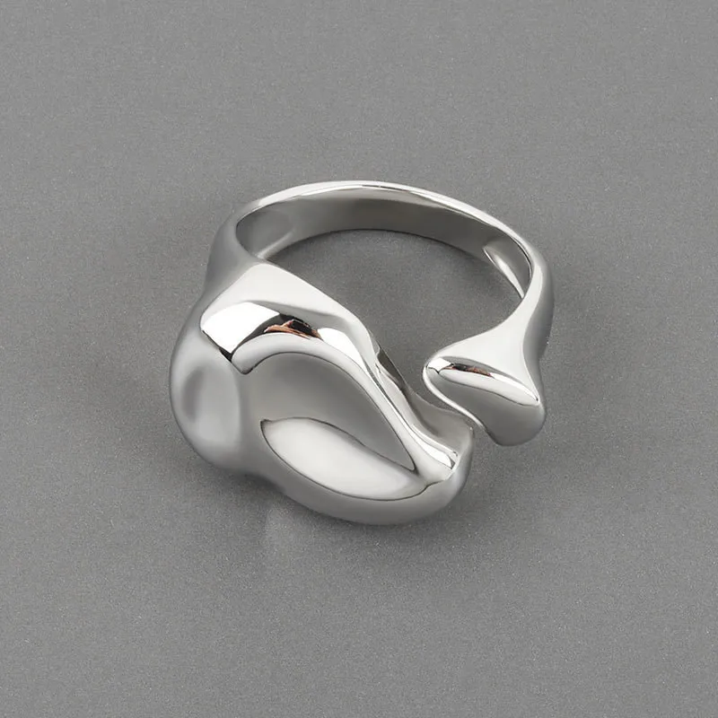 Silver Color Irregular Width Open Ring Female New Fashion Creative Vintage Punk Party Jewelry Gifts