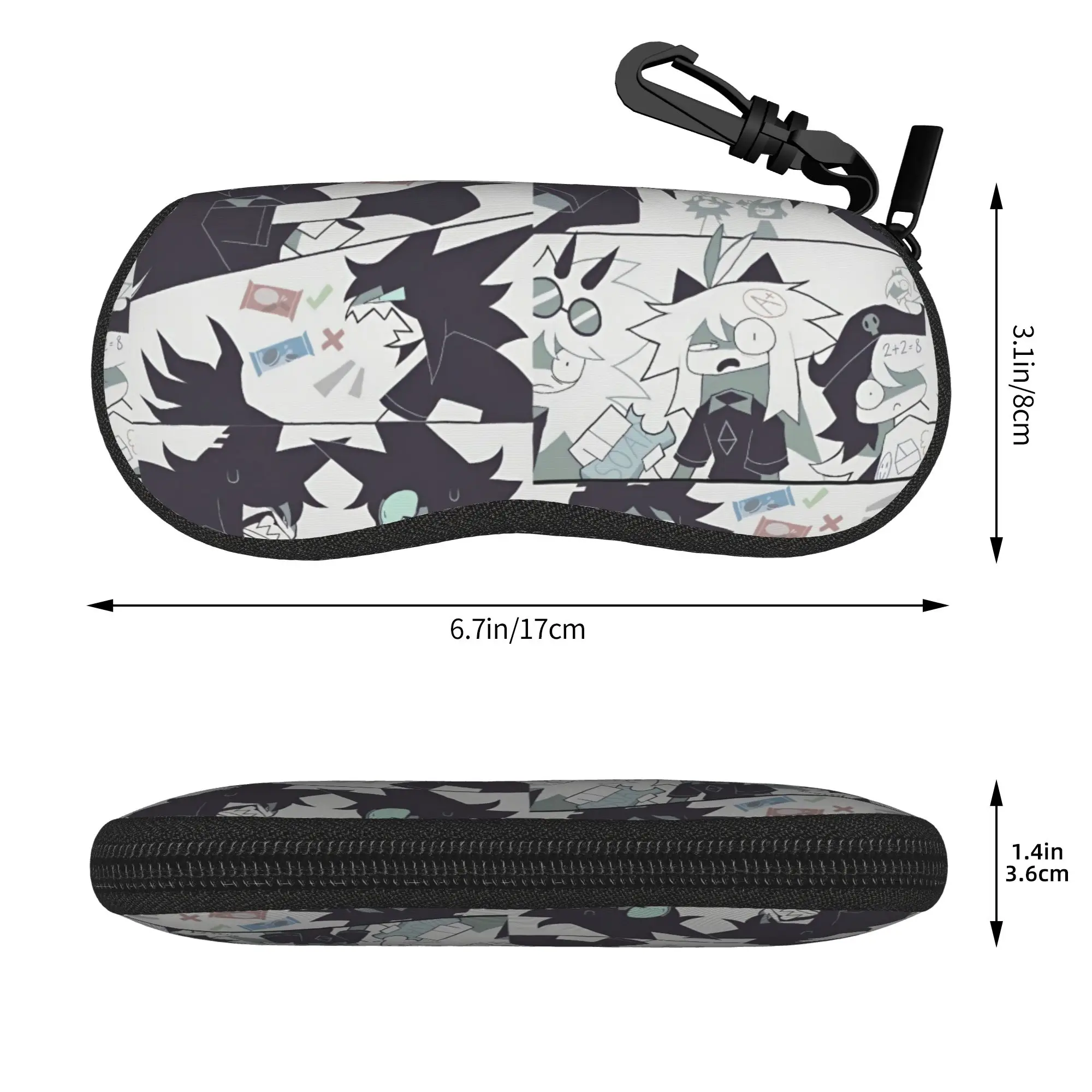 Cartoon Anime Miss Circle  Glasses Case Unisex Student Zipper Fundamental Paper Education  Sunglasses Storage Box Glasses Box