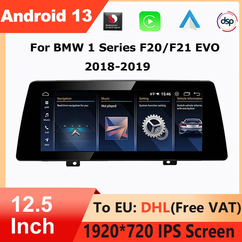 

Qualcomm 665 Android 13 GPS Navigation 12.5” Car Head Unit For BMW 1 Series F20 EVO 18-19 Multimedia Player Wireless Carplay