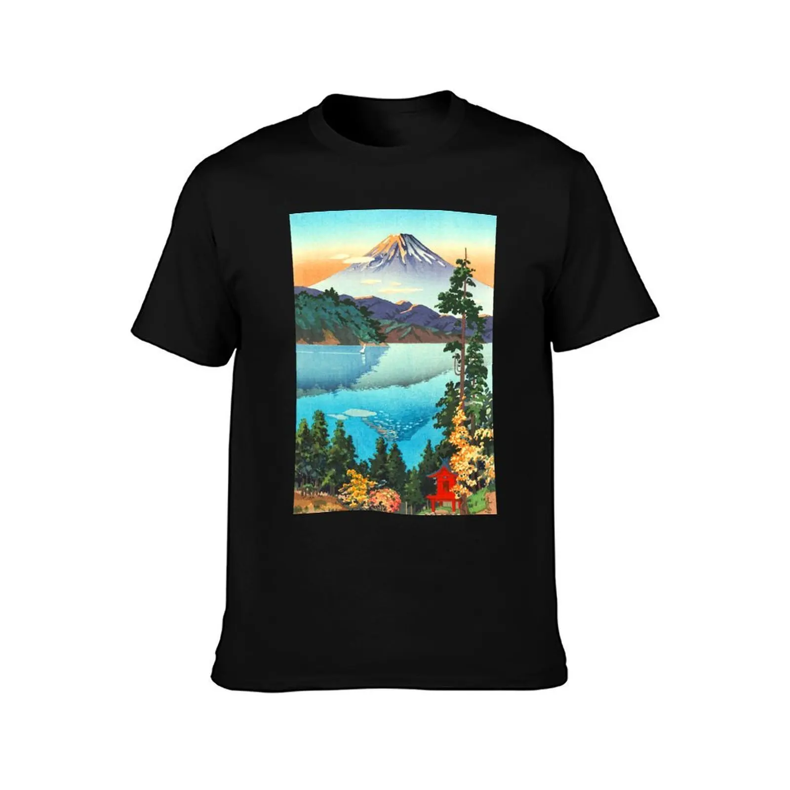 Tsuchiya Koitsu - Lake Ashi in the Hakone Hills T-Shirt Daily Wear Print T-Shirt