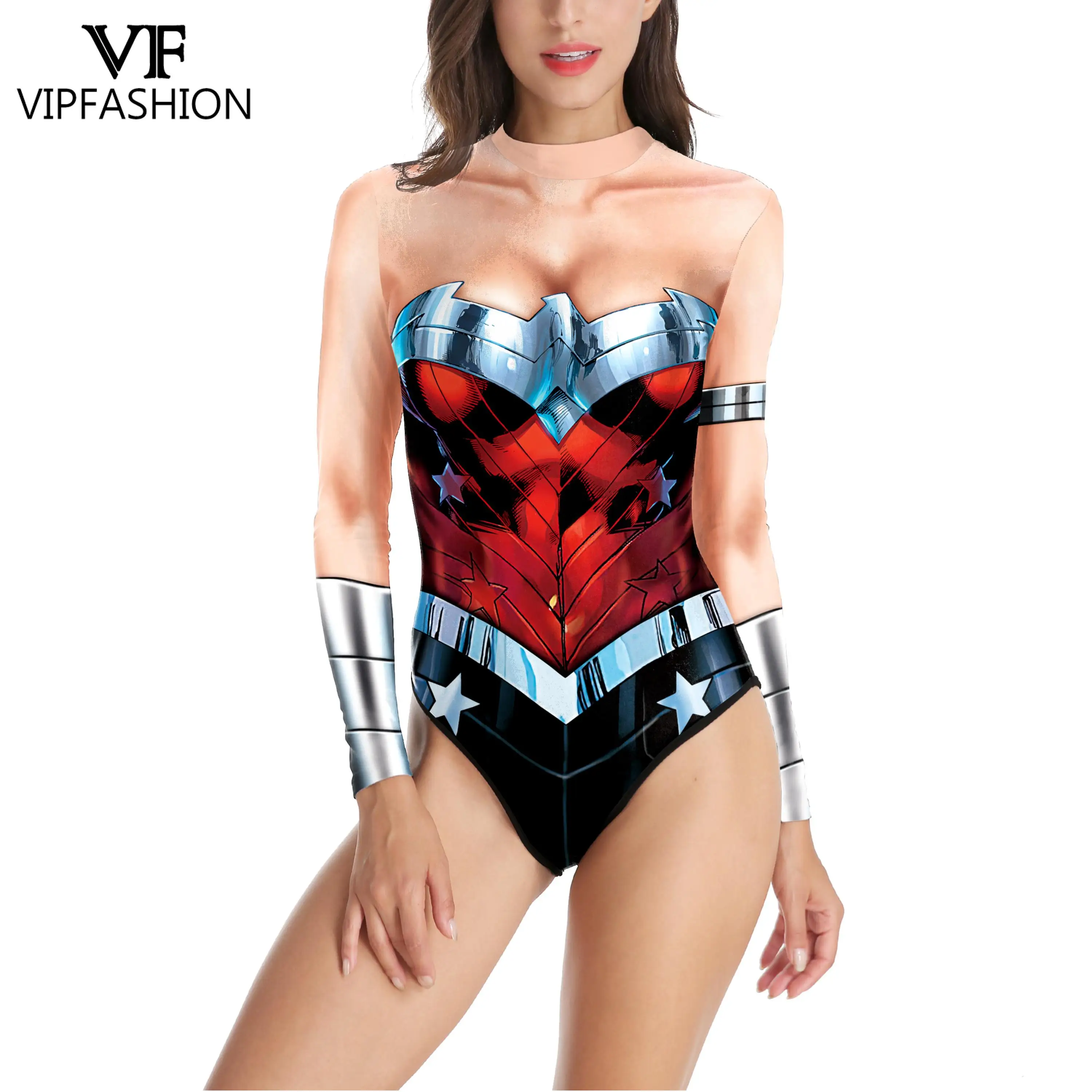 VIP FASHION Women Sexy body Lady Summer Swimwear Party Show Costume Cosplay Movie Printed Costume da bagno Holiday Clothes Outfit