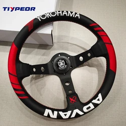 VERTEX Leather 330mm Diameter Bracket 5mm Thick Steering Wheel Embroidery Craft Racing Steering Wheel