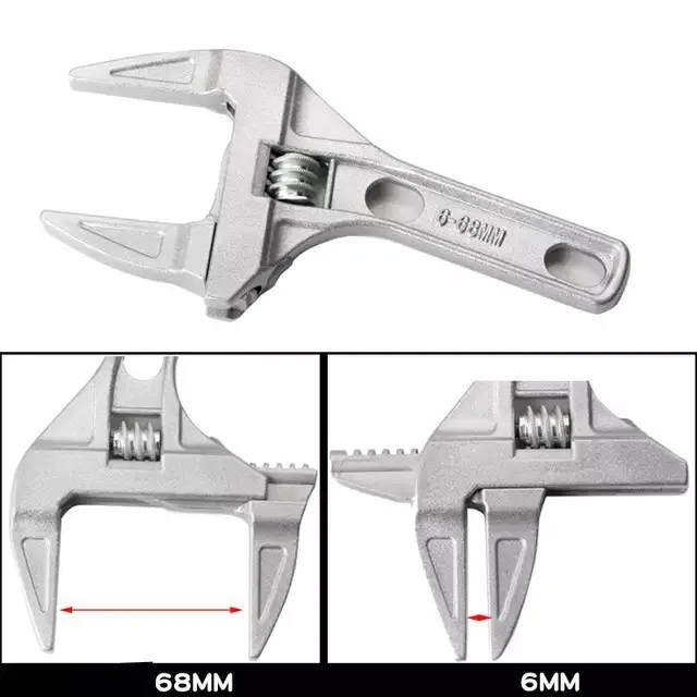 16-68mm Universal Repair Set Bathroom Hand Tools Large Opening Pipe Wrench Nut Key Adjustable Spanner Bathroom Repair Tool