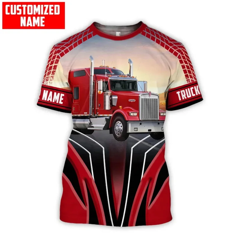 2025 yiyi PLstar Cosmos موضة الصيف للرجال T- سائق شاحنة اسم شخصي ثلاثية الأبعاد مطبوعة تي شيرت Harajuku عادية للجنسين تي شيرت