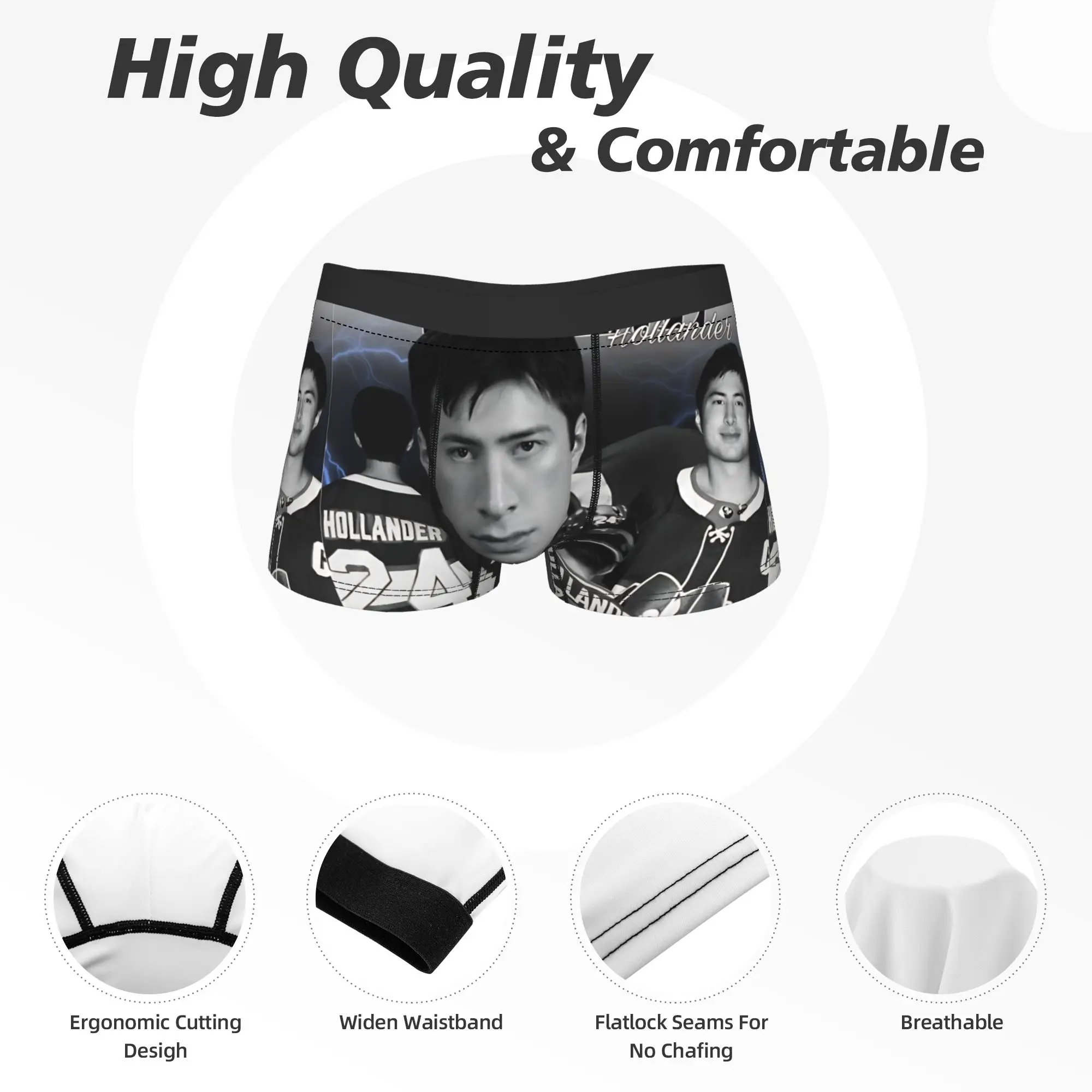 Men's Boxer Briefs Shorts Panties Shane Hollander Heated Rivalry Vintage   Polyester Underwear  Male Funny Plus Size Underpants