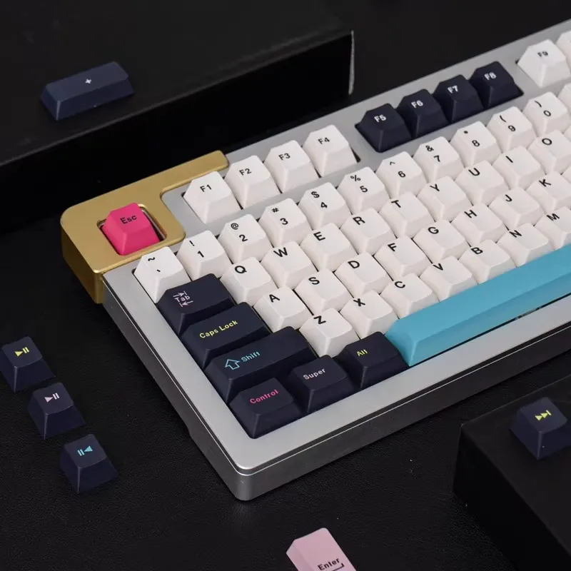 New style GMK future funk 129 keycaps PBT Dye Subbed Key Caps Cherry Keycap With 2.25U 2.75U 3U 7U Spacebar ISO Enter - Image 2