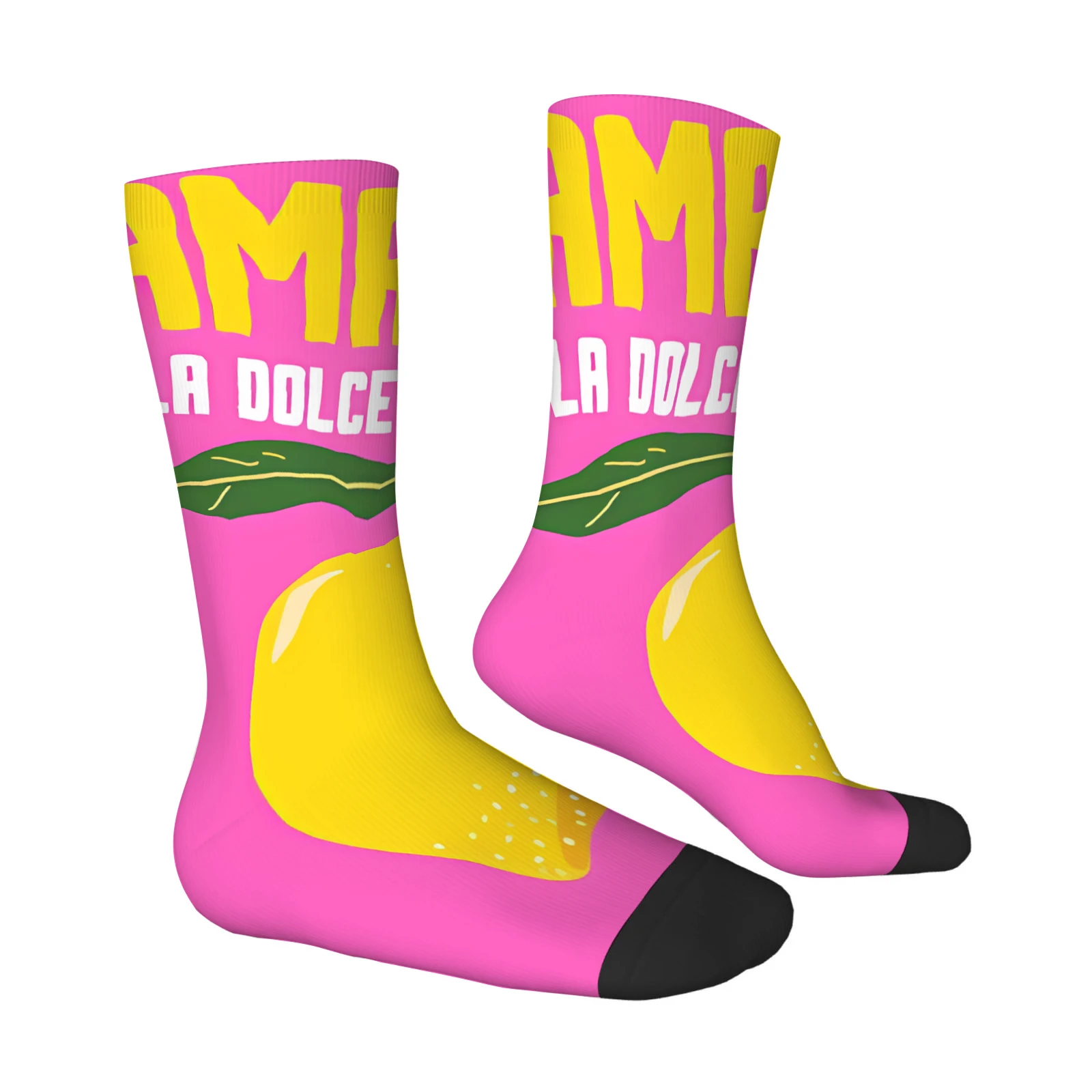 1 pair of Men's colorful building block pattern mid-calf socks, novelty/casual hats, comfortable polyester fiber.