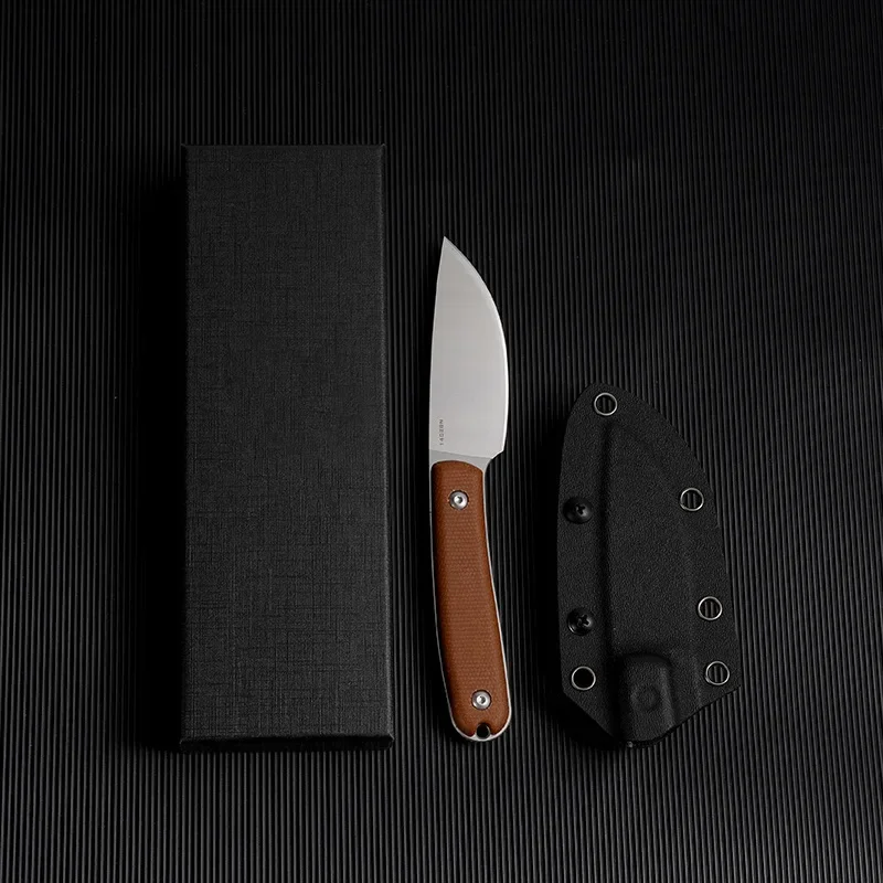 14C28N Steel Outdoor Camping Fixed Blade Knife Tactical Military Survival Straight Knife Camping Self Defense Hand Tool Scabbard