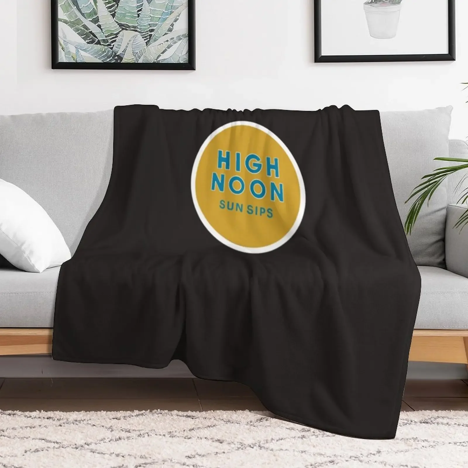 High Noon Sun Sips Circle Classic T-Shirt Throw Blanket Large Hair manga Blankets