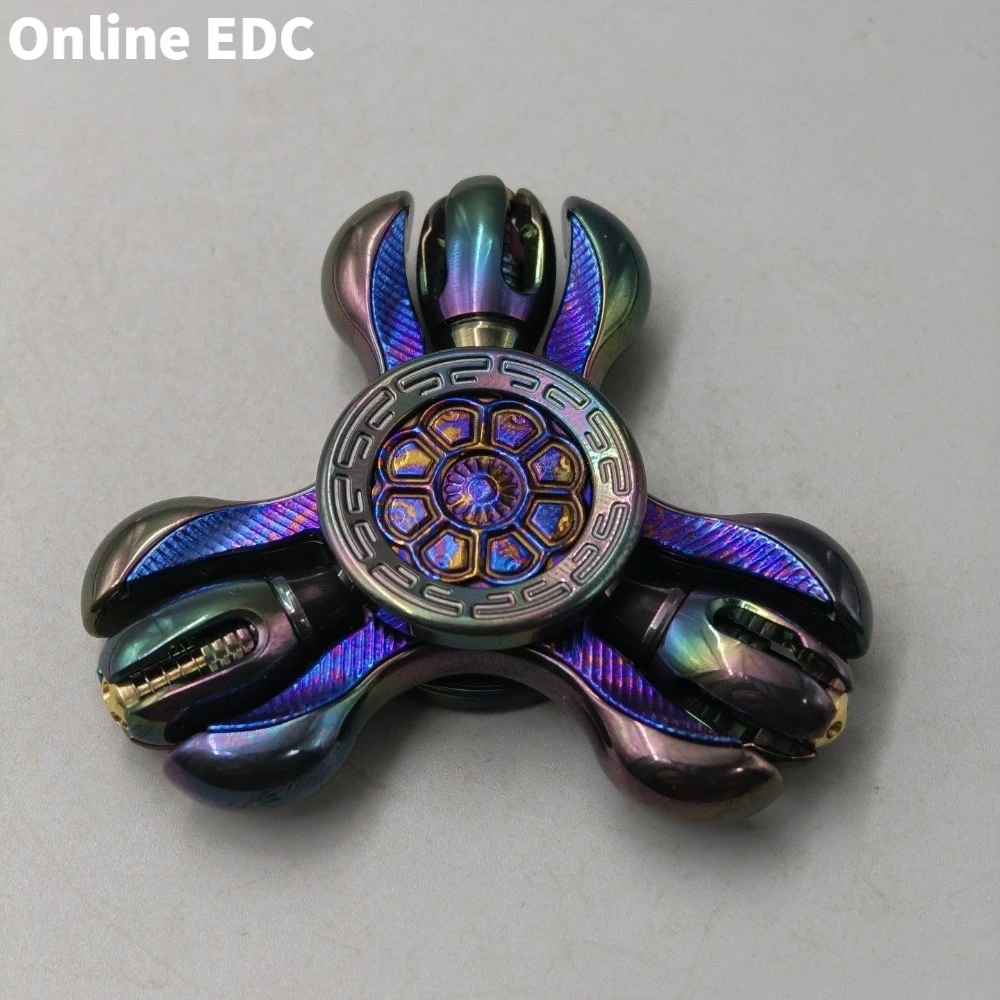 Pre-owned CHIMAGO EDC Jing Lun Timascus Easter Egg Fidget Spinner Fidget Toys For Adults Three-Bladed Fidget Spinner
