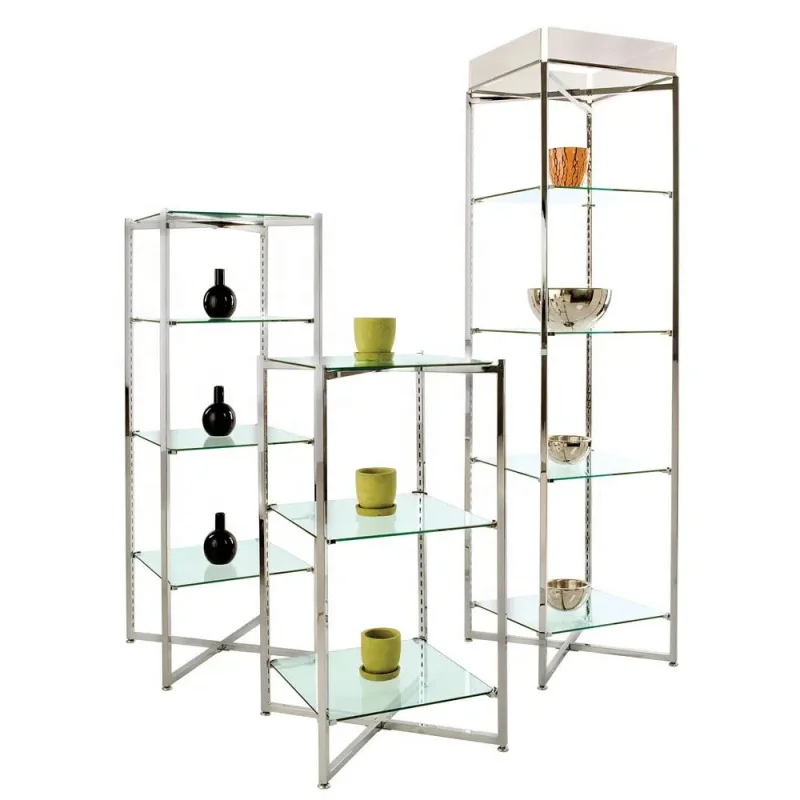 Custom. keway folding glass tower display retail shop ecoco & glass 6 tires Tower etageres display shelves