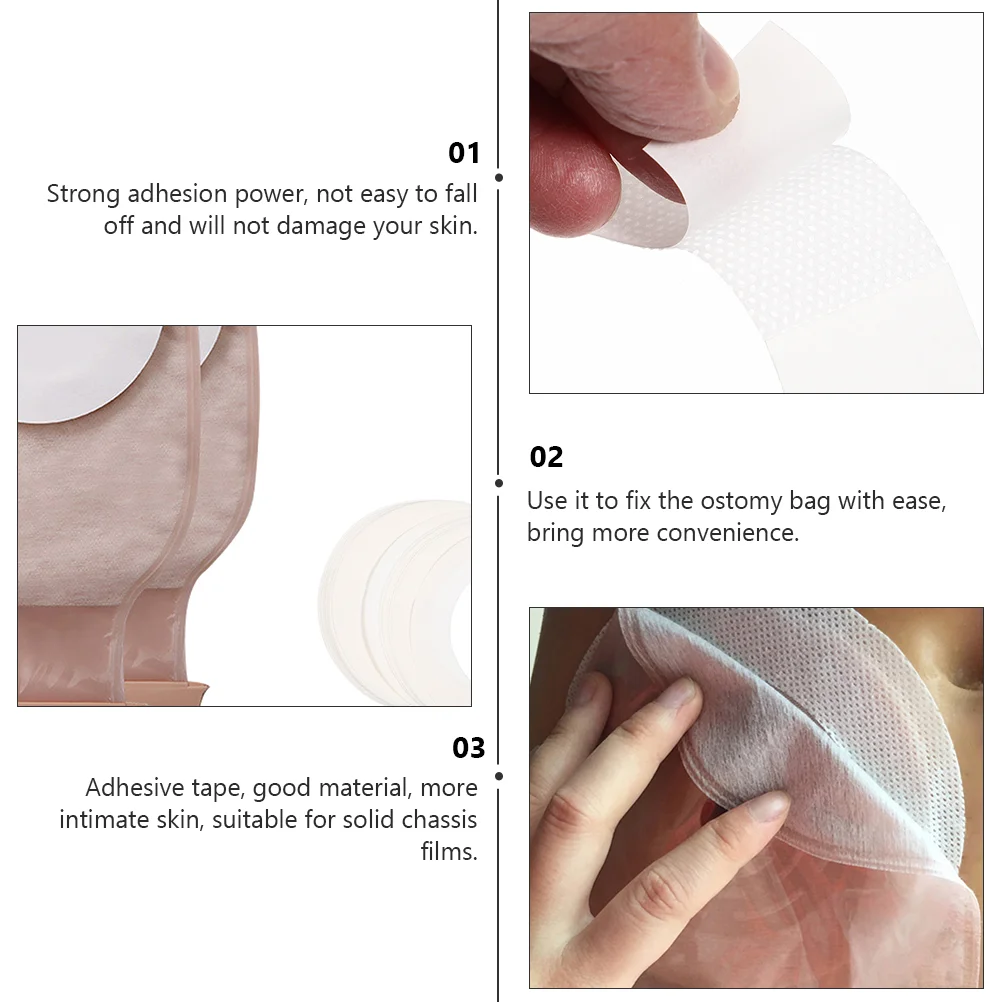 40 Pcs Reinforcement Tape Stoma Strip Leakproof Waterproof Skin Barrier Spacer Adhesive