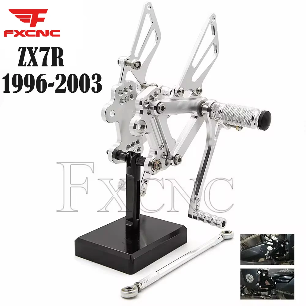 

Motorcycle Footrest Rearset Footpeg For KAWASAKI ZX7R 1996-2003 Adjustable Aluminum Rear Set High Quality Footrest Foot Peg