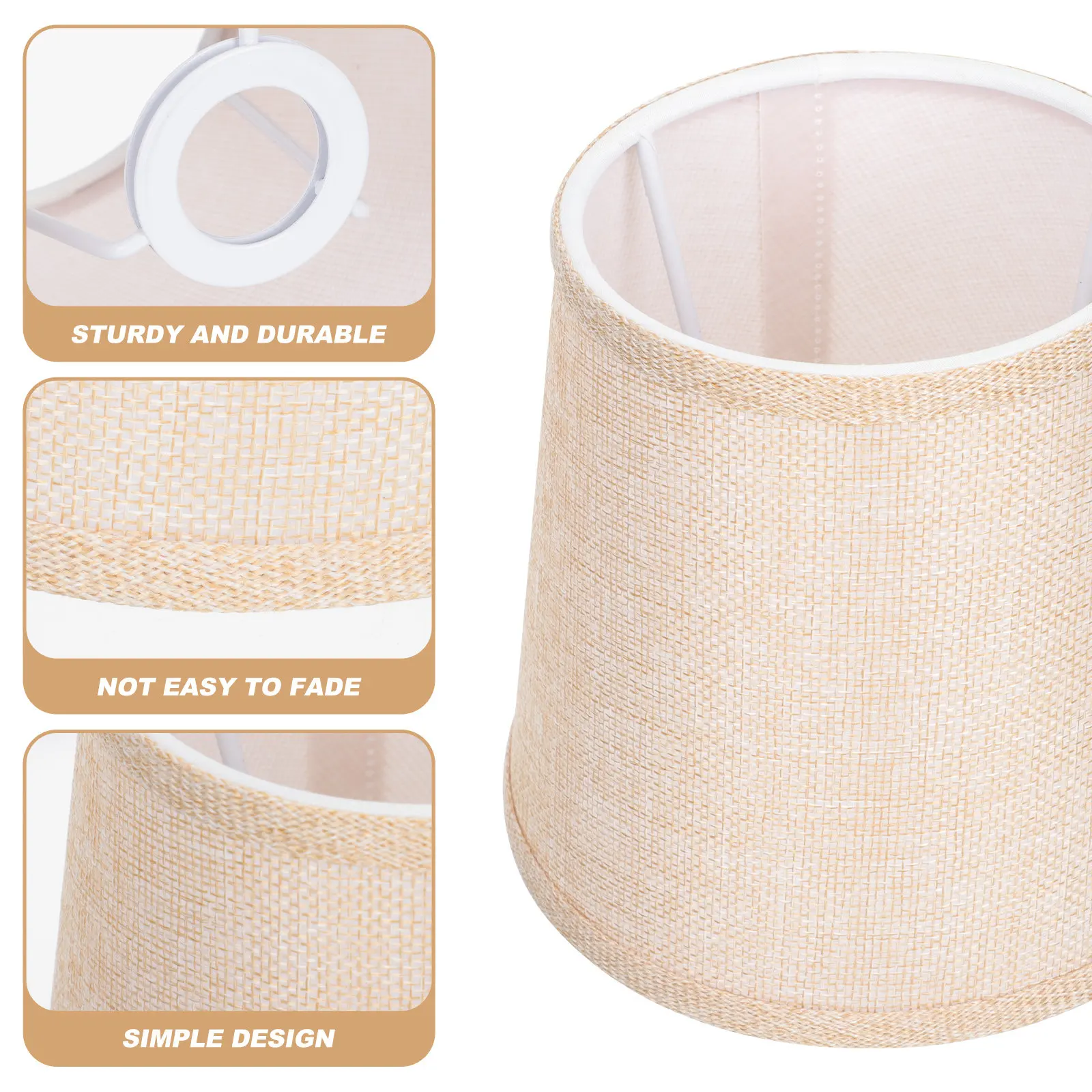 Simple Cloth Lampshade for Pendant Lamp Ceiling Fixture Chandelier Multi Function Light Cover Sturdy Iron Frame Elegant
