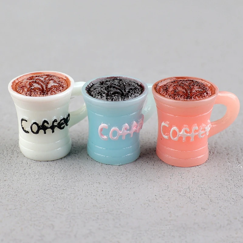 10pcs 12*10*9mm Resin 3D Cafe Cup Coffee Charms Cabochon Decoration Craft Ornament Fittings Diy Food Pendant Jewelry Material