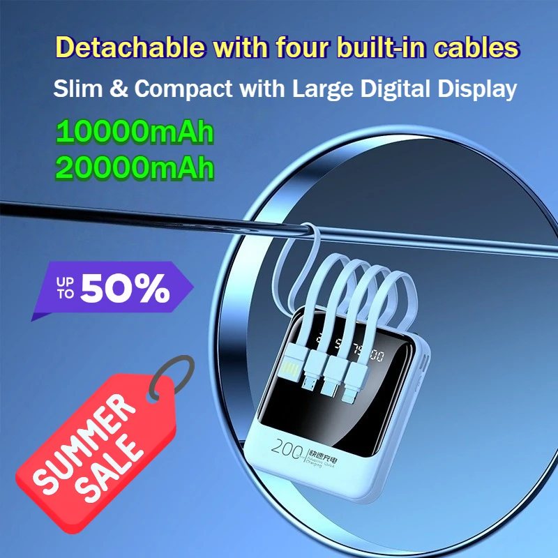 20000mAh Power Bank Fast Charging Certified Lithium Battery Large Capacity and Long Battery Life