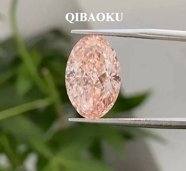 QIBAOKU 9.31CT Pink Oval Shape LGD Diamonds Stone Wholesale Fancy Pink IGI Certificate Lab Grown Diamond Jewelry 2026