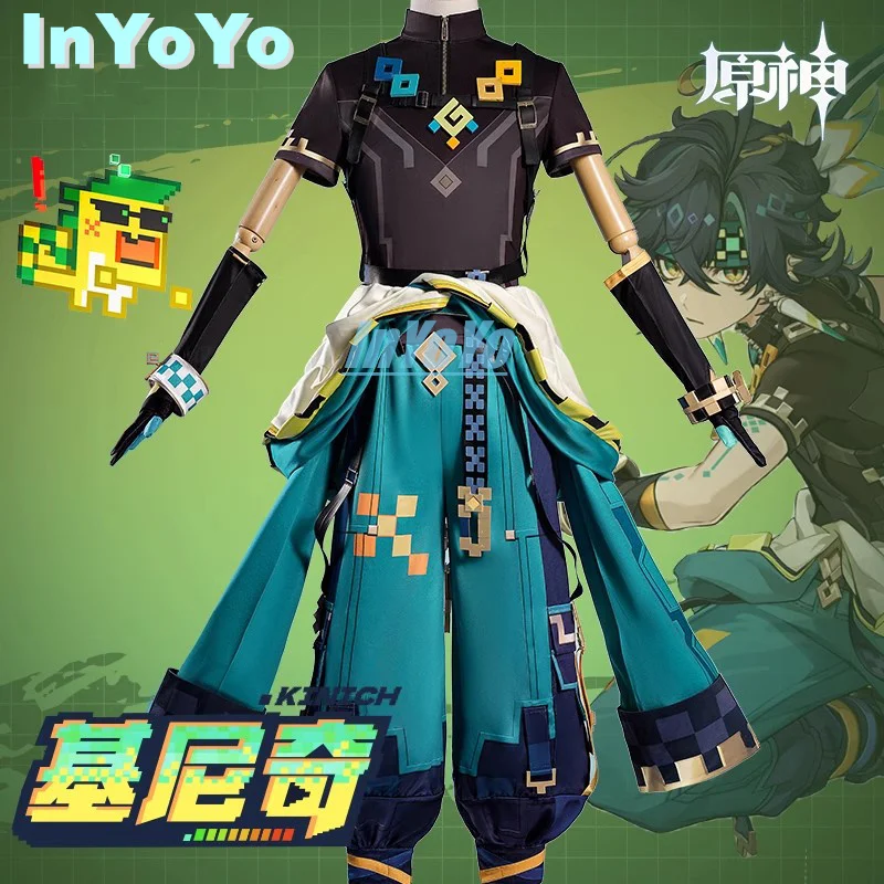 InYoYo Genshin Impact Kinich Cosplay Costume Game Suit Handsome Cool Uniform Halloween Carnival Party Outfit Men XS-XXL New