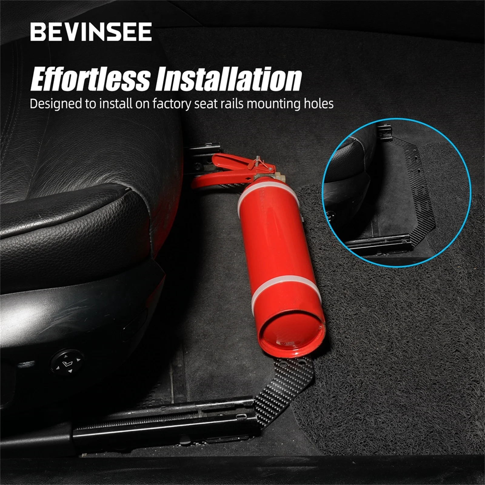 BEVINSEE 카본 파이버 소화기 브래킷 승객석 홀더 브래킷 BMW E90 E91 E92 E93 2005-2013용