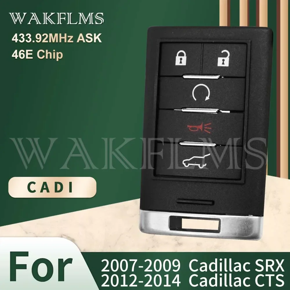 For Cadillica SRX CTS 2007 2008 2009 2012 2013 2014 Smart Car Key 433.92MHz ASK HITAG 2 / 46E CHIP