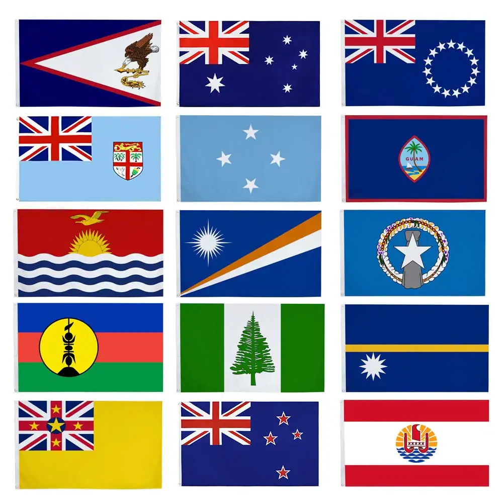 3x5fts Oceania National Flags Australia New Zealand Fiji Tonga Samoa Cook Islands Micronesia Guam French Polynesia Nauru Niue