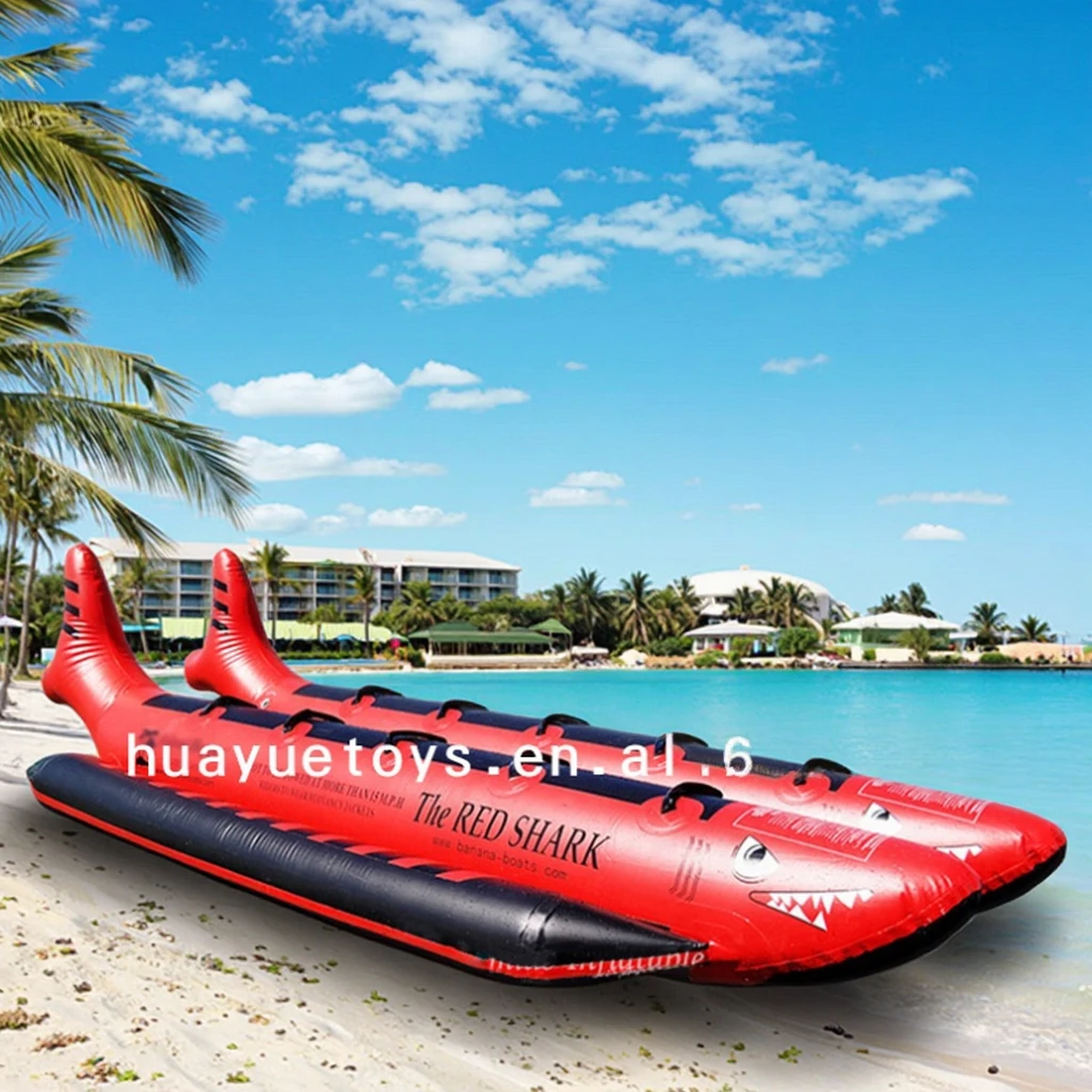 Factory Direct Selling Cheap 5 Persons Inflatable Banana Boat Floating Pontoon PVC Tube Obstacle For Water Sport Games