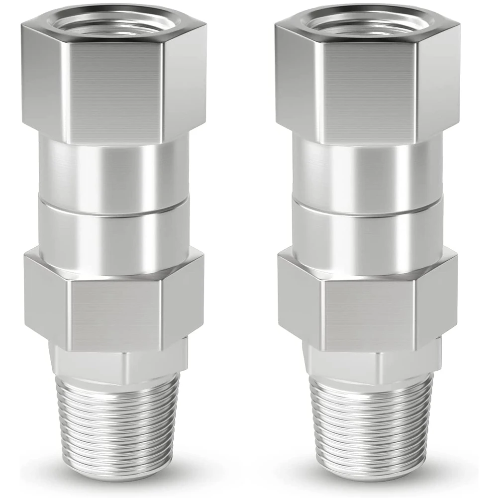 

2Pcs Pressure Washer Swivel 3/8 Inch NPT Male Thread Fitting Stainless Steel Kink Free To Hose Fitting