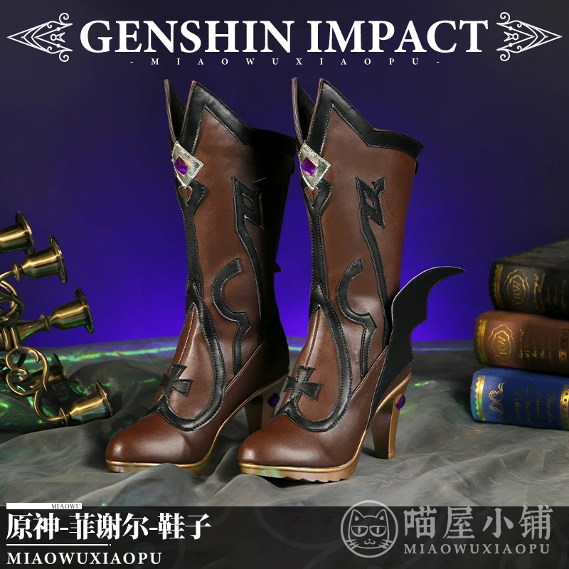 Fiscl von Luftschloss Narfidort Cosplay Shoes Game Genshin Impact Game Boots per Halloween Fancy Stage Performance puntelli