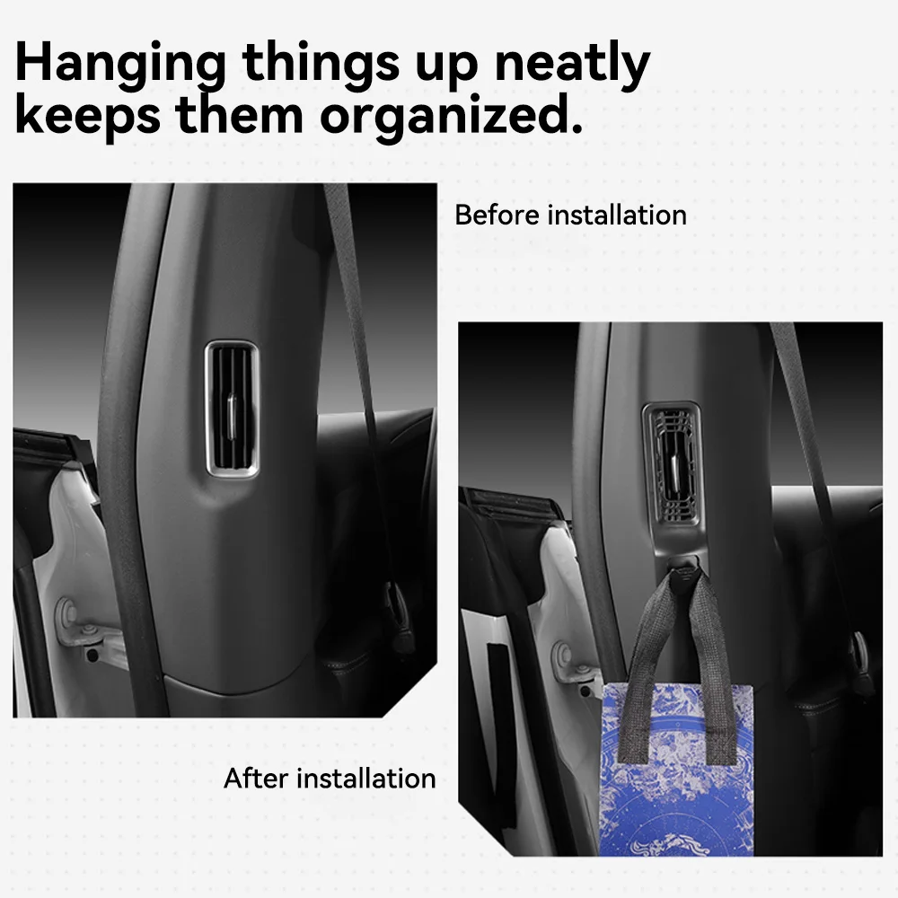 YZ For Tesla Model YL 2026 B-pillar Air Outlet Hook ABS Grille Hanging Hooks Car Rear AC Air Vent HooK