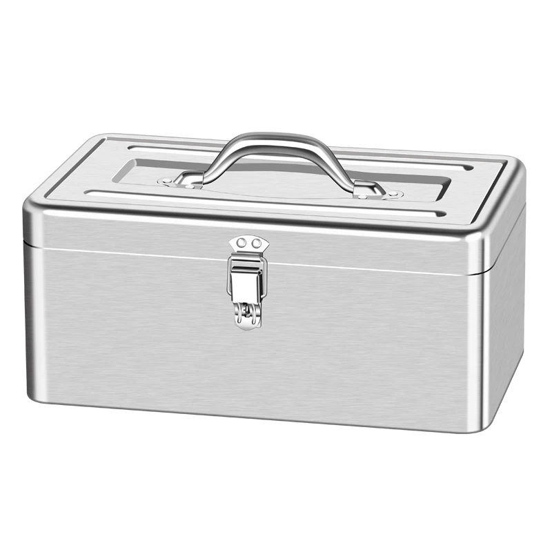 Stainless Steel Large Capacity Tool box Industrial Grade Heavy-duty Thickened Metal Iron Box Household Hardware Storage tool Box