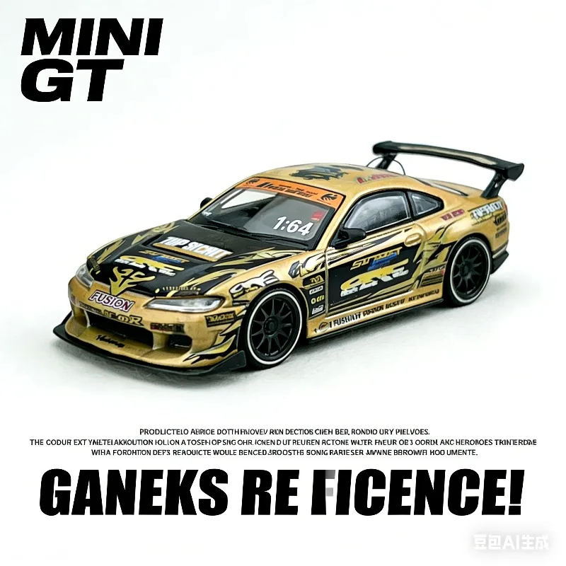 

MINI GT #714 1:64 Nissan S15 Silvia Top Secret D1GP Simulation Static Alloy Car Model, Boys' Gift Toy Collection Decoration Item
