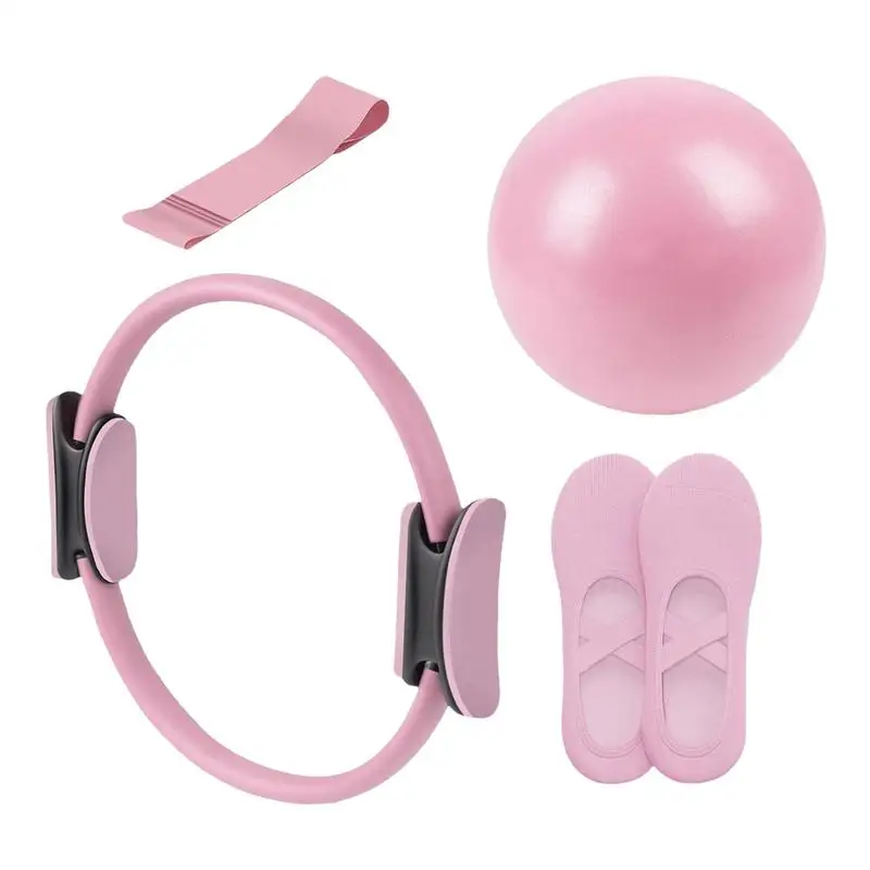 Juego de anillo y pelota para Pilates, equipo de Pilates, equipo de Fitness con banda de resistencia, herramienta de entrenamiento portátil para gimnasio en casa y estudio