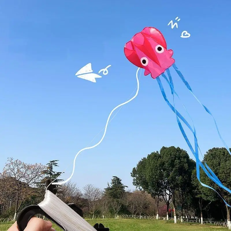 3-Meter Kids Octopus Kite: Inflatable and Soft for Outdoor Play, Complete with String Line and Unique Design