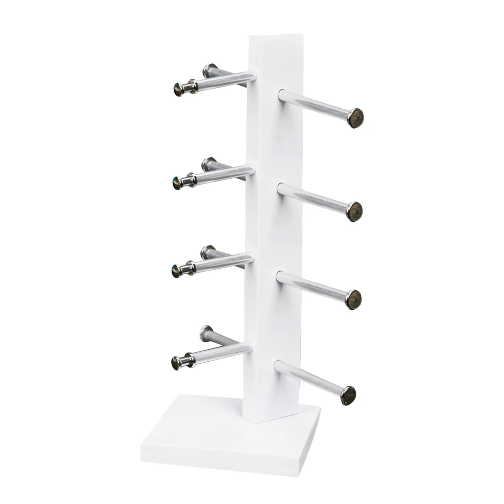 

Wooden Glasses Display Stand Simple Design Holding 4 Glasses Earring Rack Smooth Surface Ideal Home Office Storage Box