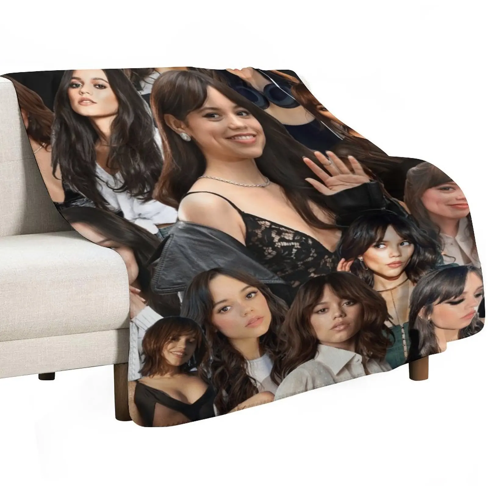 HIGH QUALITY Jenna Ortega photo collage Throw Blanket Giant Sofa Cute Plaid Kid'S Sofa Quilt Retros anime Blankets