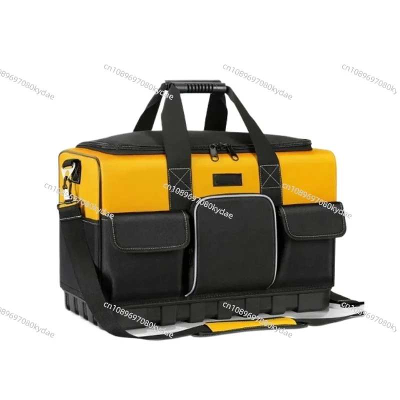 Multi Pocket Electrician Tool Bag Hard Bottom Durable Waterproof Tool Tote Shoulder Strap Tool Storage Organizer For Work Use