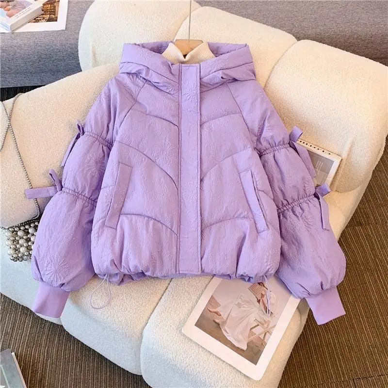 Winter New Short Down Cotton Jacket 2025 New Fashion Women's Loose Coat Female Hooded Thicken Warm Coats Student Warm Outwear