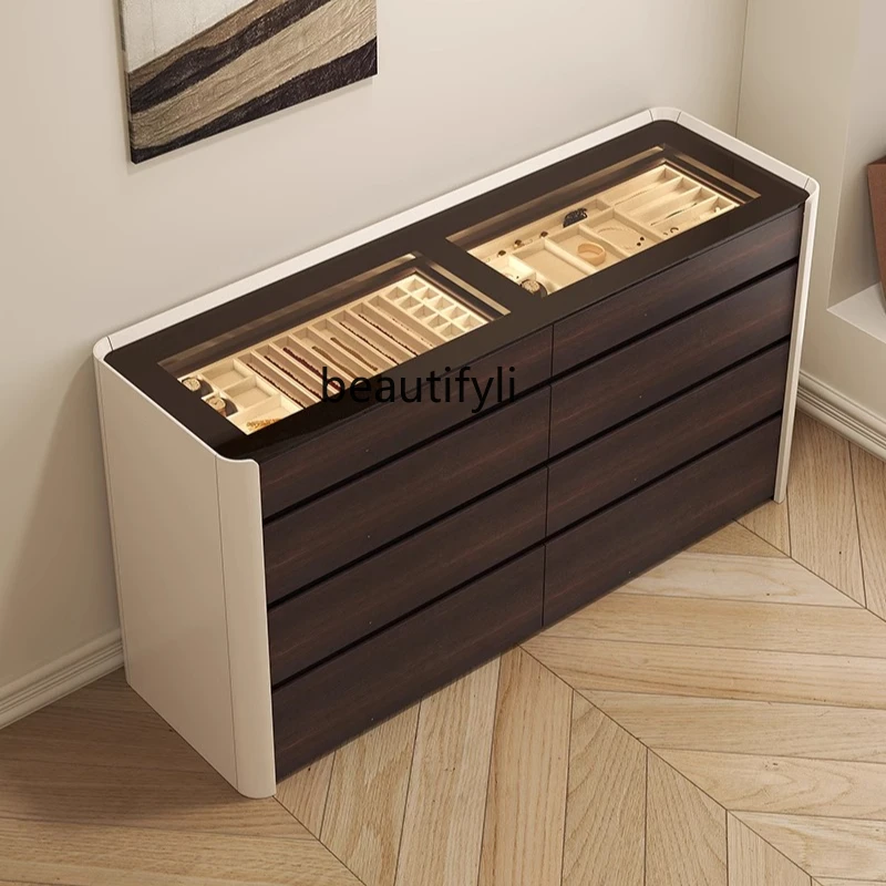 

Light luxury dresser, integrated French bucket cabinet, bedroom jewelry cabinet, cloakroom storage cabinet