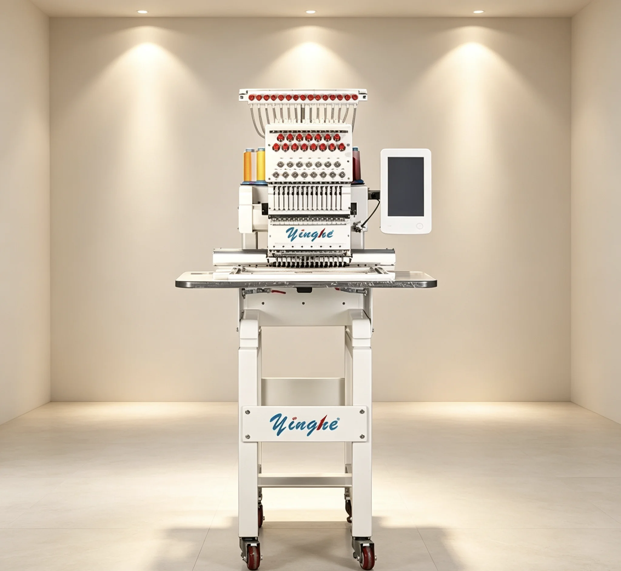 Fully Automatic  Single-Head Embroidery Machine 360*200mm Embroidery Field Touch Screen Control For Garment Industry