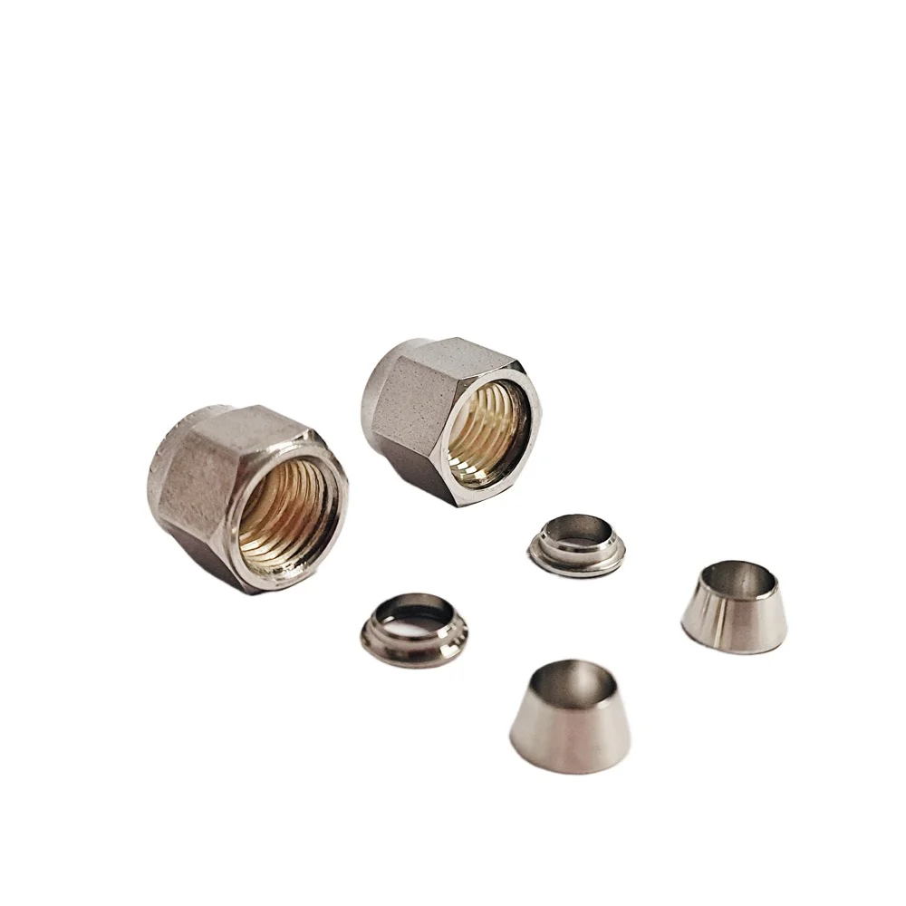 Front and Back Ferrule Nut 4mm 6mm 8mm 10mm 12mm Tube OD Compression Nut and Ferrules Sets